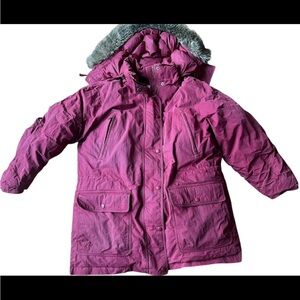L.L. Bean Women's Pink Jacket with Faux Fur Hood